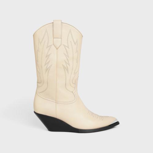  CELINE赛琳思琳 22年秋冬 男士 短靴 CELINE MOON牛皮革金属鞋头高筒靴 350723492C.11LY