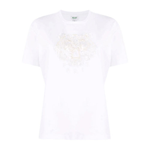 Kenzo 高田贤三 女士 服装 黑色虎头亮片T恤 女士短袖T恤