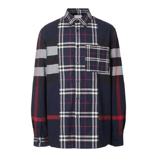  BURBERRY/博柏利 男士深蓝色棉质长袖衬衫 80256151 PLFSX
