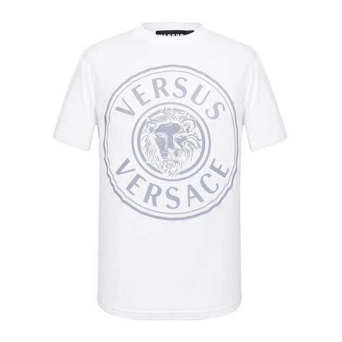 VERSACE 范思哲 男士 服装  白色圆领字母LOGO印花狮子头T恤 男士短袖T恤