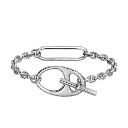 HERMES/爱马仕 经典Cha?ne d'Ancre Twist系列 925纯银锚形链环手链H117420B