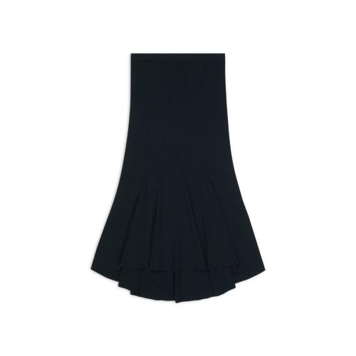  BALENCIAGA巴黎世家 22年秋冬 女士 半身裙 Womens Godet Skirt in Black 718751T16551000