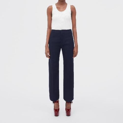  BV葆蝶家 22年秋冬 女士 休闲裤 pantalon en toile de coton doublee avec coupe incurvee 70