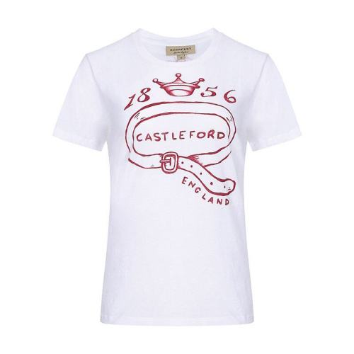  BURBERRY/博柏利 艺术签名腰带印花白色短袖T恤 40675411