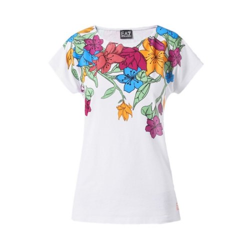  Emporio Armani/安普里奥阿玛尼 女士白色棉质短袖T恤 3ZTT77 J12Z 1100 PLFSX