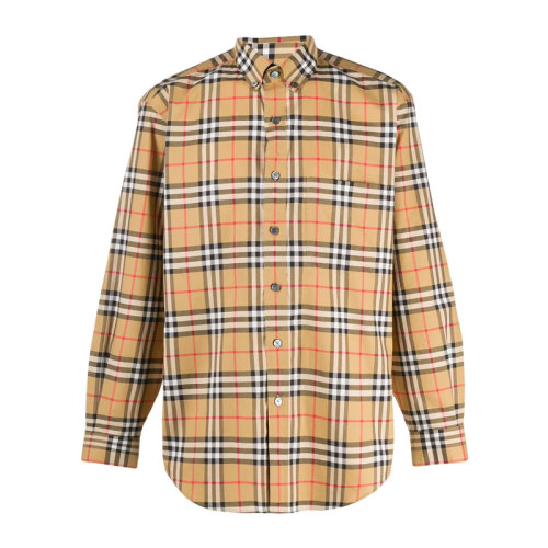 BURBERRY/博柏利 早秋新款 男装 服饰 经典格纹 蓝色长袖上衣  男士长袖衬衫 8018638