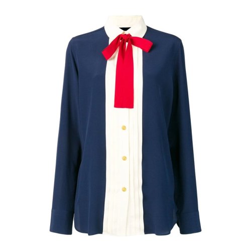 GUCCI 古驰 女装 服饰 黑色蝴蝶结装饰女士长袖衬衫衬衣