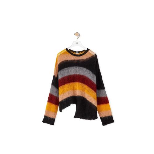  LOEWE罗意威 22年秋冬 女士 针织衫 Asymmetric stripe sweater in mohair S359Y14K80-3107