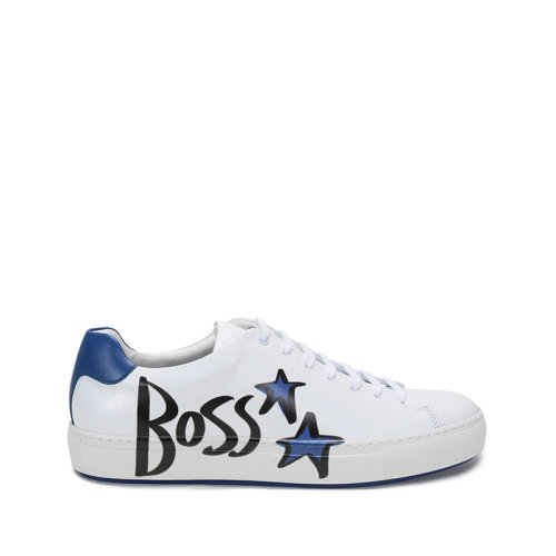HUGO BOSS/雨果博斯 2021款 男士BOSS x Justin Teodoro联名胶囊系列皮革系带休闲运动鞋板鞋 50443233