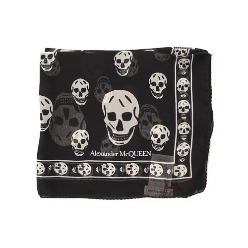 Alexander McQueen/亚历山大麦昆  女士 骷髅头 时尚百搭 丝质围巾丝巾 5577174Q0601074
