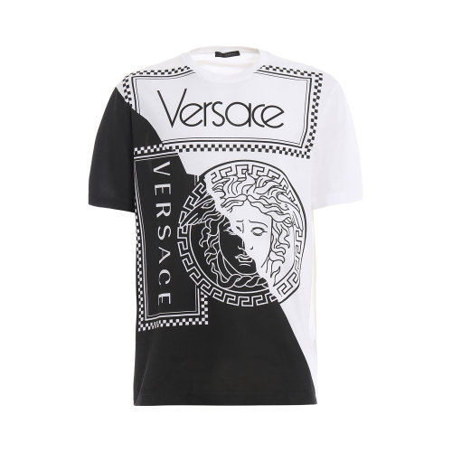 VERSACE/范思哲 男士白色棉质印花圆领短袖上衣T恤 A81887-A224589-A911