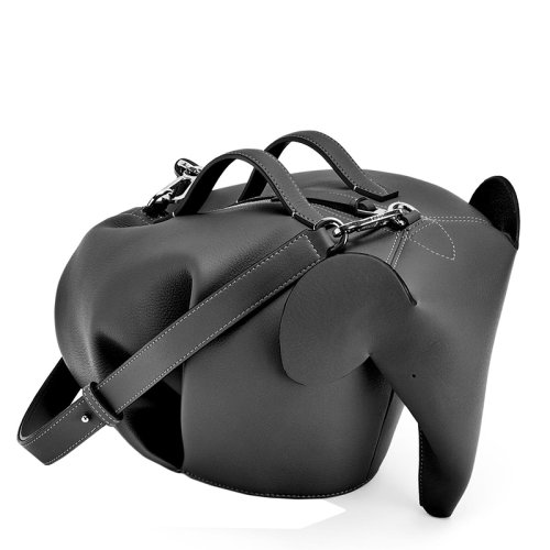 Loewe/罗意威 22春夏新款 男士大号黑色小牛皮革小象Anagram压纹可拆卸肩带单肩斜挎手拿包 0010492676