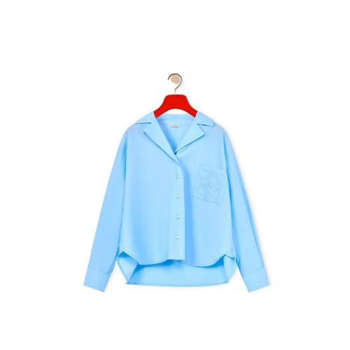  LOEWE罗意威 22年秋冬 女士 长袖衬衫 Anagram pyjama blouse in cotton S540Y06X58-5145