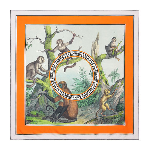 BURBERRY/博柏利 猴印花丝质方巾80273601