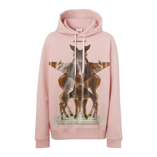 BURBERRY/博柏利 男士 服装  粉色棉质万花筒印花连帽休闲卫衣 男卫衣