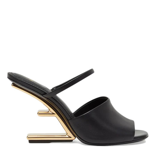 FENDI/芬迪      女士黑色皮革细高跟凉鞋8R8212NA7F0QA1