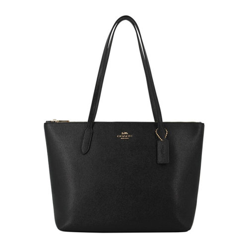 COACH/蔻驰 女士纯色皮质经典字母徽标装饰拉链开合单肩包手提包托特包女包 F4454 多色可选