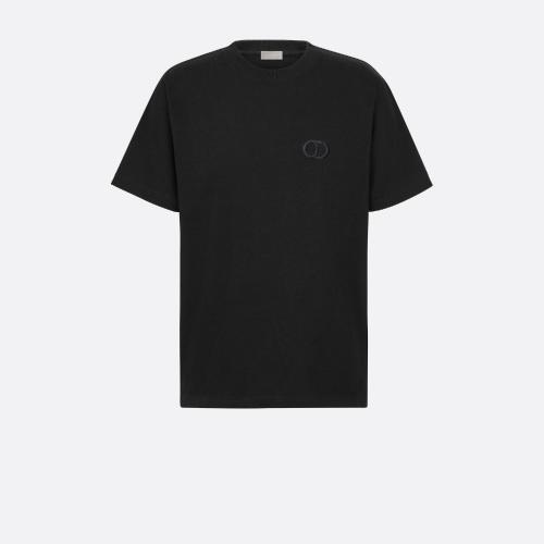  DIOR迪奥 22年秋冬 男士 短袖t恤 恤-黑色棉质密纺平纹针织布cd-icon 943J605A0554_C989 预定商品1-3周发货