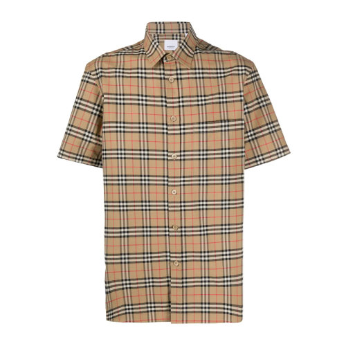 Burberry/博柏利  男装 服饰  经典格纹衬衣 男士短袖衬衫经典格纹