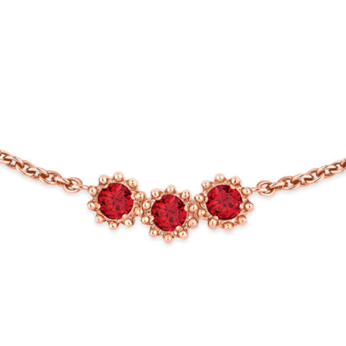 DIOR/迪奥  女士MIMIROSE 18K金玫瑰金色和红宝石手链 JMRO95008_0000