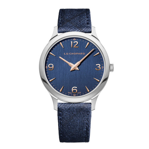  Chopard/萧邦  L.U.C系列XP蓝色表盘鳄鱼皮自动机械精钢男士腕表40毫米168592-3002