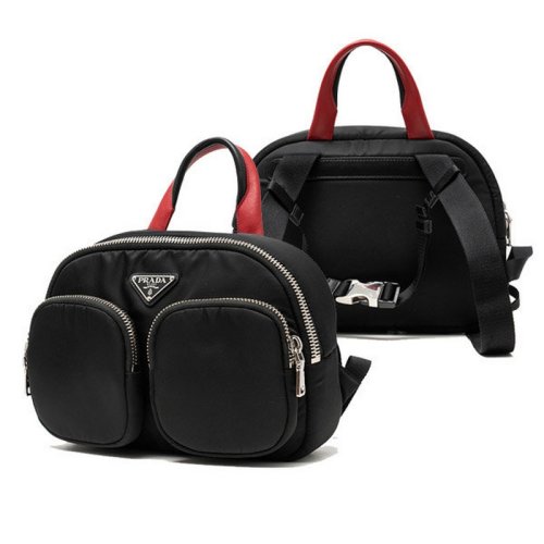  PRADA/普拉达 女士黑色尼龙双肩包 1BZ049 2CKI F0D9A PLSX