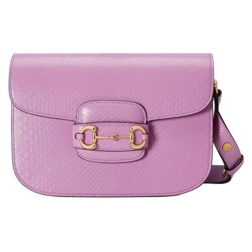  GUCCI古驰 22年秋冬 女士 Gucci Horsebit 1955系列蟒蛇皮小号手袋 602204 LJM0G 5416