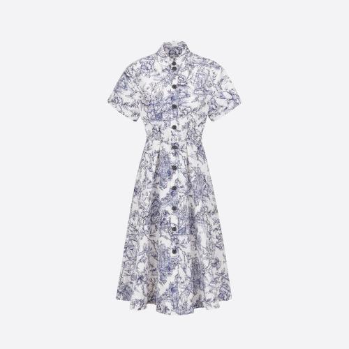  DIOR迪奥 22年秋冬 女士 连衣裙 Robe-chemise a ceinture 311R4_3137_X0825