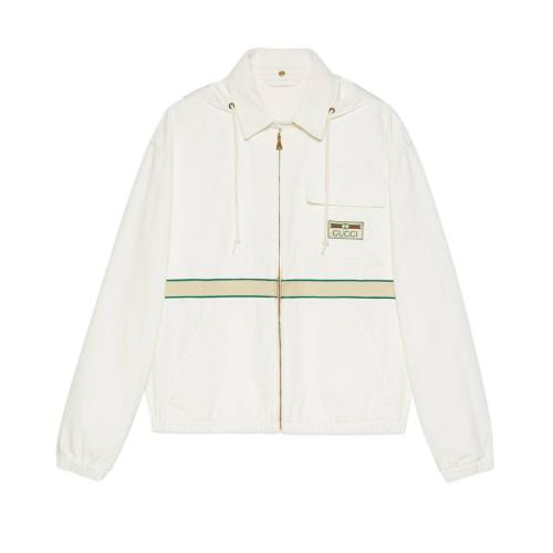  GUCCI古驰 22年秋冬 男士 饰复古标签棉质夹克 655708 XDBPZ 9692