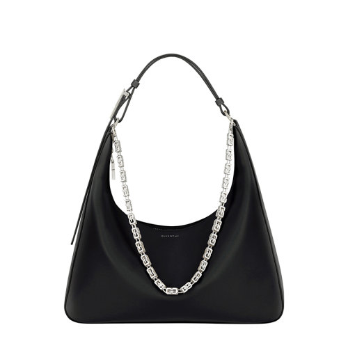 Givenchy/纪梵希 MOONCUT系列 女士中号HOBO黑色牛皮革腋下包肩背手提包BB50LWB1A4-001