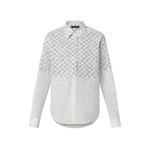 Louis Vuitton/路易威登 22年春夏新款 DAMIER SPREAD系列 男士光学白色棉质混纺棋盘格印花长袖衬衫1AA5EU