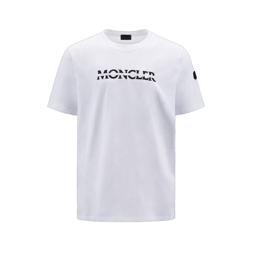 Moncler/蒙克莱 22年秋冬新款 男士光学白色纯棉硅胶标志短袖T恤H20918C00008829H8001