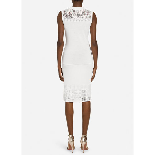 St.John/盛蔷时尚镂空无袖针织上衣女士短袖T恤K91Z013