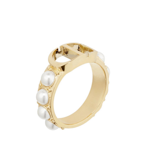 DIOR/迪奥 20 30 MONTAIGNE金色饰面树脂圆珠戒指 R0877MTGRS_D301