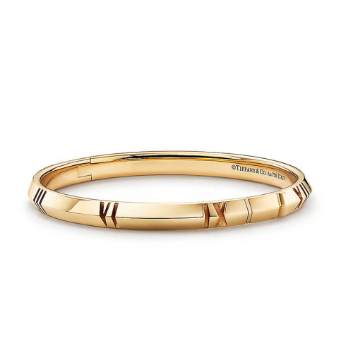 Tiffany & Co./蒂芙尼  Atlas X系列 18K金黄金罗马数字手镯GRP11691