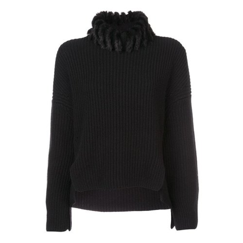 FENDI/芬迪  女士黑色羊绒时尚针织衫/毛衣 FZY720A58YF0GME