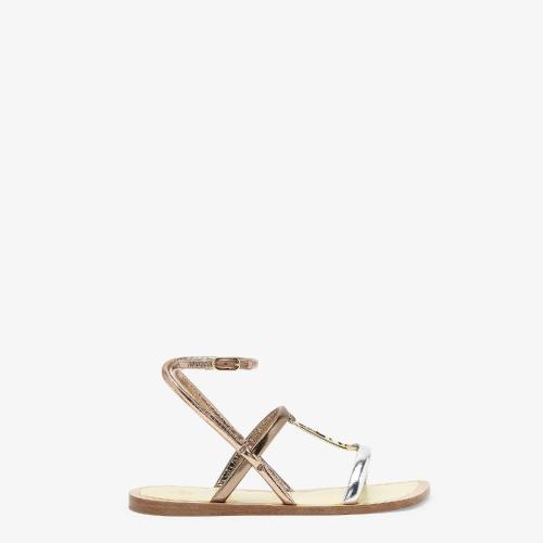  FENDI芬迪 22年秋冬 女士 平底凉鞋 银色纳帕皮凉鞋 8X8282UJ3F1H17