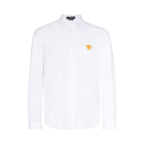 VERSACE/范思哲 男士纯色棉质美杜莎头像装饰长袖上衣衬衣衬衫 A89273A232105 多色可选