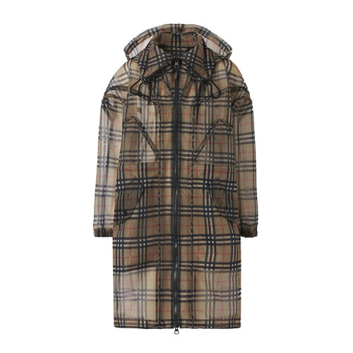 BURBERRY/博柏利 Vintage 格纹网眼布风雪大衣 女士风衣 80428661
