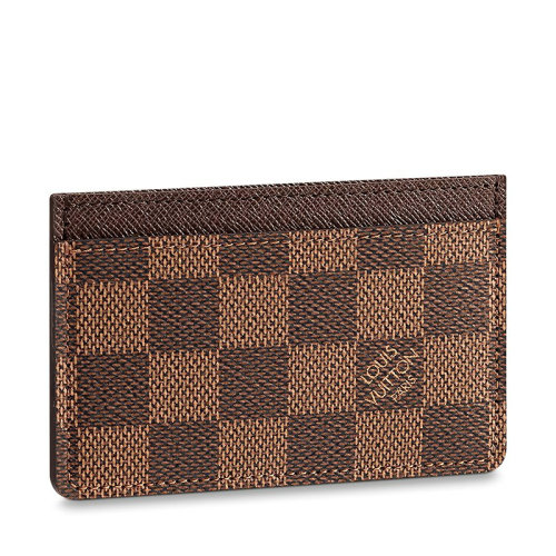 Louis Vuitton/路易威登 22春夏新款 女士乌木色棋盘帆布徽标印花卡夹N61722