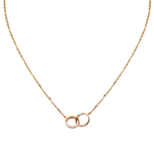 CARTIER/卡地亚 经典LOVE 18K金玫瑰金钻石项链 镶嵌18颗钻石 B7013900