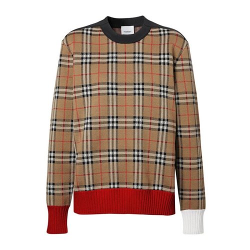  BURBERRY/博柏利 女士格纹羊毛针织衫/毛衣 8024065 PLFSX