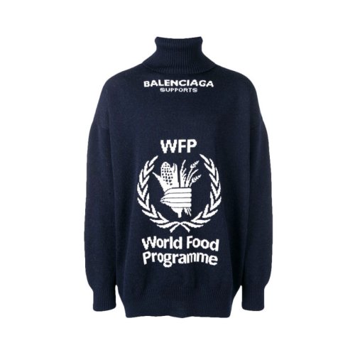  Balenciaga/巴黎世家 男士海军蓝羊毛针织衫/毛衣 542703 T1507 4177 PLFSX