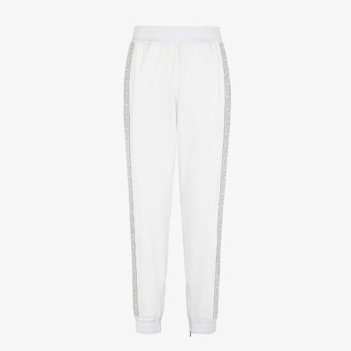  FENDI芬迪 22年秋冬 男士 休闲裤 白色抓绒长裤 FAB626AI59F0W42