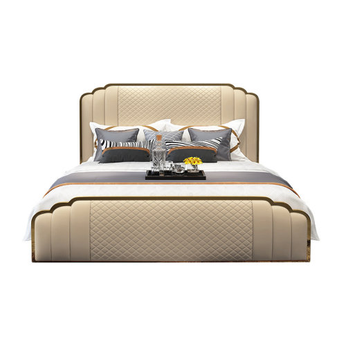 GeleiStory/GeleiStory  轻奢后现代港式真皮床美意式主卧双人皮床现代简约样板间储物婚床   家具家装＞卧室家具＞床