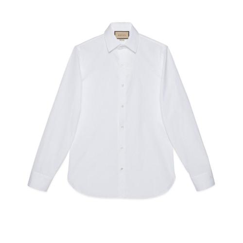  GUCCI古驰 22年秋冬 男士 饰双G棉府绸衬衫 699557 ZAJOL 9000