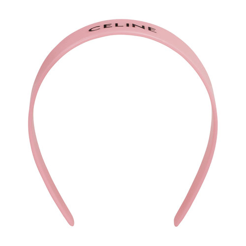 CELINE/赛琳 22新款 MONOCHROMS系列 女士浅粉色醋酸纤维黑色标志头带发箍46Y376CLA.24IA