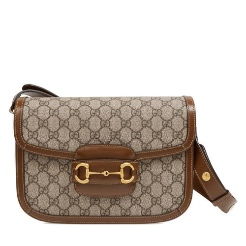 GUCCI 古驰 1955 女士经典印花帆布马衔扣时尚百搭单肩包斜挎包602204 92TCG 8563