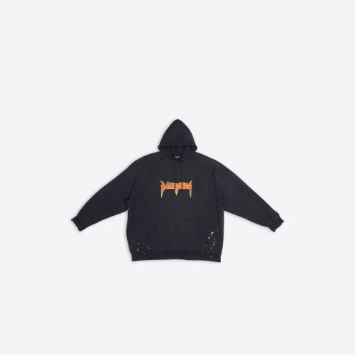  BALENCIAGA巴黎世家 22年春夏 男士 卫衣 METAL OVERSIZED连帽卫衣 697879TMV891055