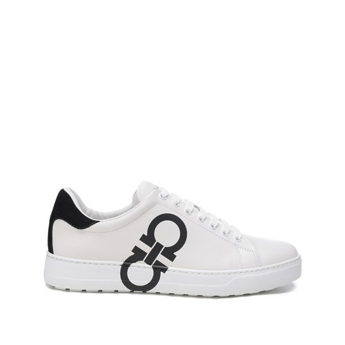 Salvatore Ferragamo/菲拉格慕【22年新款】 男士皮革系带休闲运动鞋板鞋小白鞋Gancini图案 07473